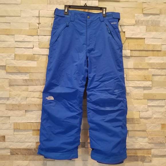 North Face Boys Blue Large Snowboard Snow Pants 14 Ski Snowsuit Bibs Bib Kids 16